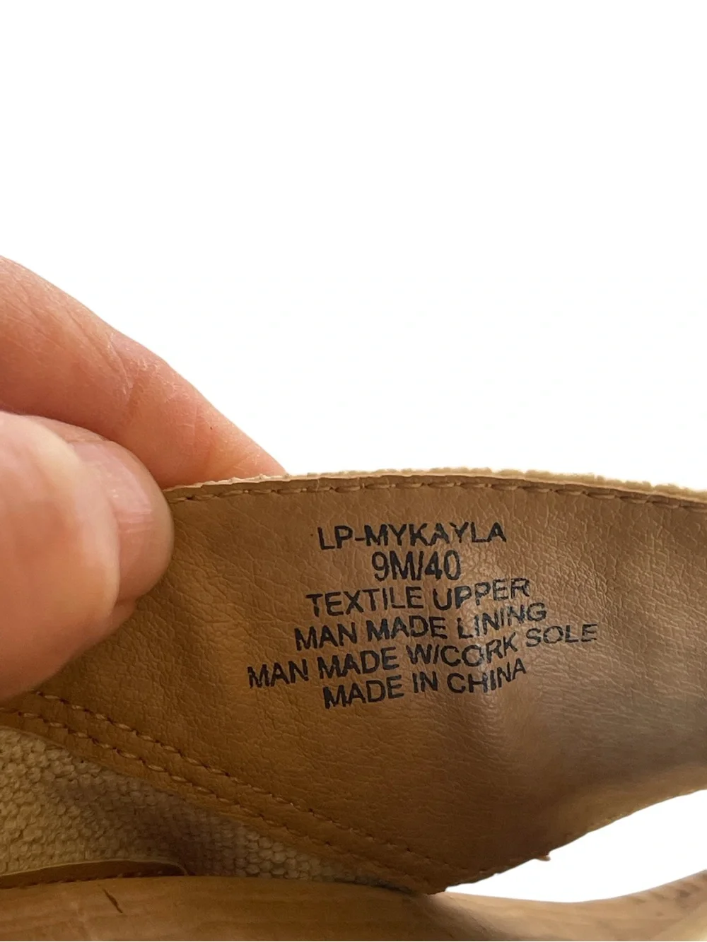 Lucky Brand Natural Fabric Cork Platform Sandals SZ 9 MED